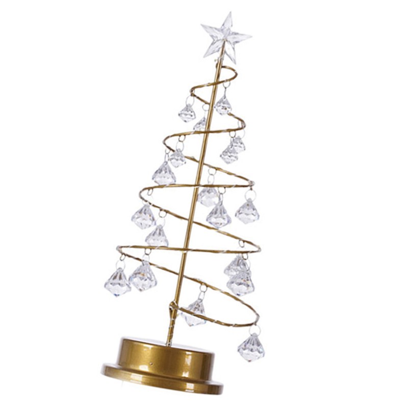 Christmas Crystal Tree Lamp Acrylic Crystal Pendant Christmas Decorative Desk