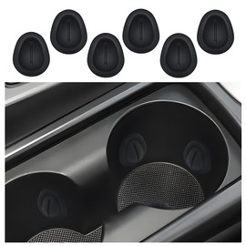 6PCS Car Cup Position Limiter,Silicone Car Cup Holder Insert with Self-Adhesive,Universal Interior Car Accessories Anti Shake Cup Coaster for Stabilizing Bottle Fits Car Truck SUV (Black)