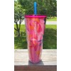 STARBUCKS Coffee Spring 2023 Pink Floral Cold Cup Tumbler Venti