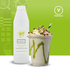 Simply Simply Pistachio Topping Sauce, Ready to Use Dessert Sauce for Ice Cream, Waffles, Pancakes, Coffee & Milkshakes (1 kg)
