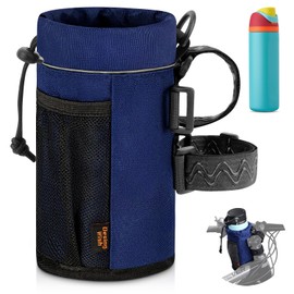 Desing Wish 24oz Bike Water Bottle Holder Holder with Mesh Pocket Bike Cup Holder Sling Water Bag Carrier Sleeve Holder Bike Walking Scooter Sports Cage New
