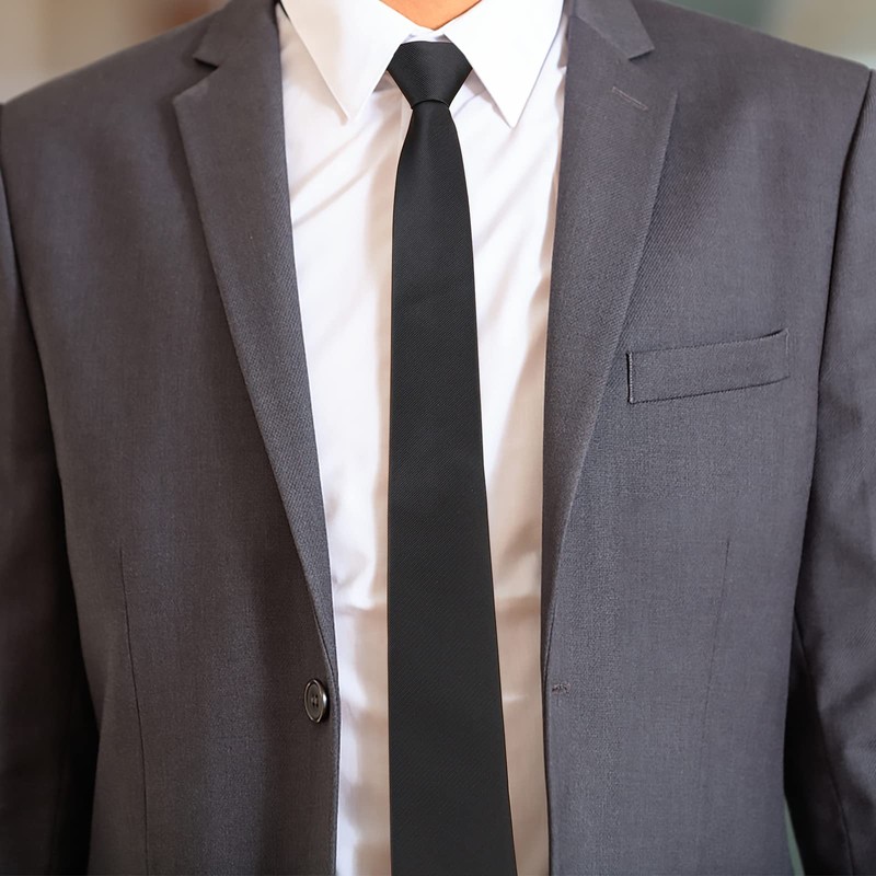 Segarty Men's Necktie, One-Touch Necktie, Black 50*7cm
