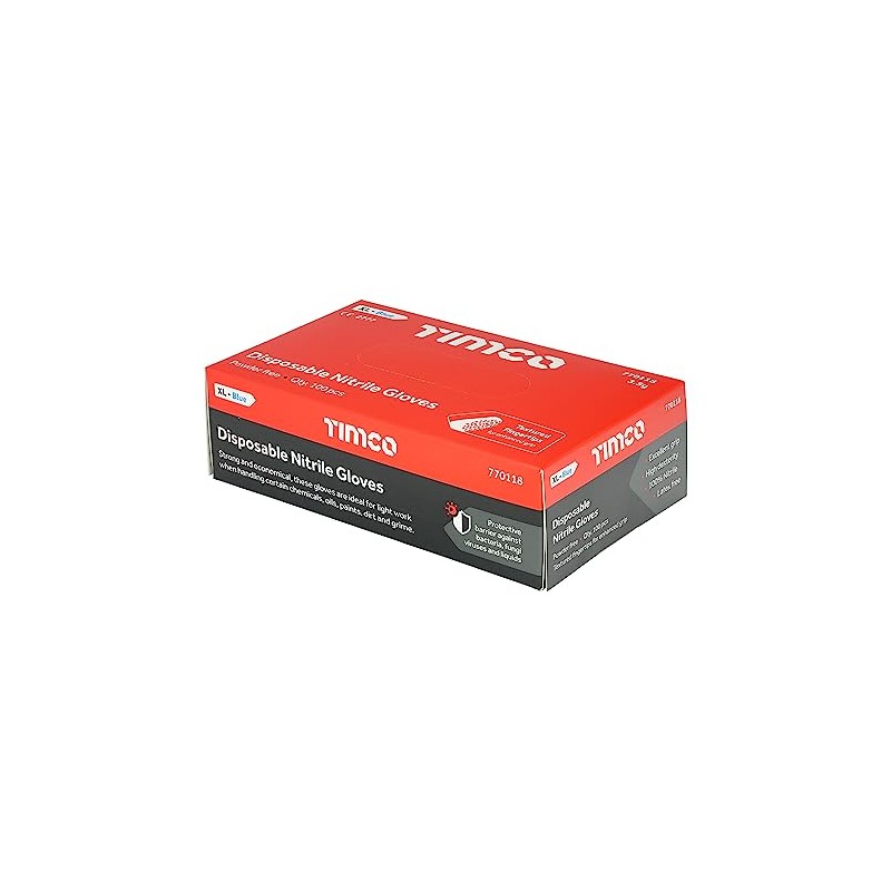 Timco - Nitrile Gloves - Blue (Size X Large -