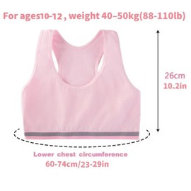 JYCY 4 Pack Soft Cotton Girls Crop Tops Unpadded Racerback Training Bras for Girls Age 8-12 Girls Sports Bra Kids Bra Girls Top First Tops for Teen (UK, Age, 10 Years, 12 Years, Regular, Type-2)