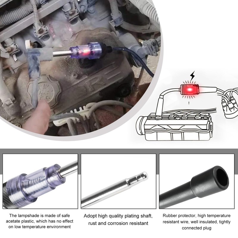 NYTKL Inline Spark Plug Tester, Straight Boot Engine Ignition Coil
