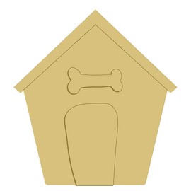 3D Dog House Cutout Unfinished Wood Pets Home Everyday Decor Dog Lover Door Hanger MDF Shape Canvas Style 3 Art 1 (18")