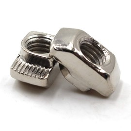 M4 T Nut Nickel Plated Carbon Steel T Slot Nut for 4545 Aluminum Extrusion European Standard (Pack of 50)