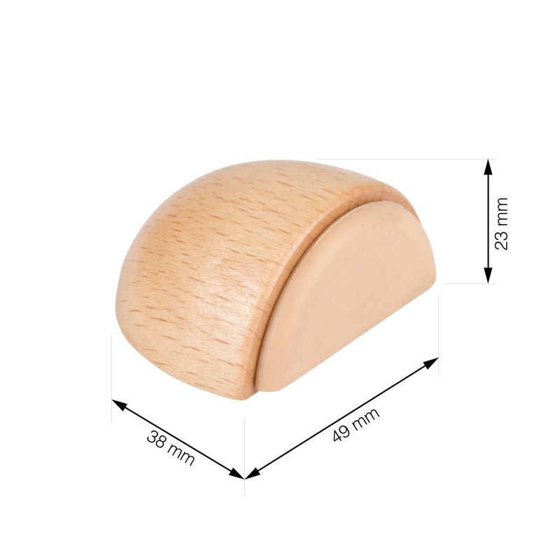 LouMaxx Wood Door Stopper, Set of 2, Beech, Floor Mount,