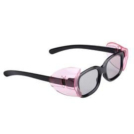 2 Pairs Safety Glasses Side Shields Large, Slip on Side Shields, Fits Medium to Large Eyeglasses Frames (Pink)