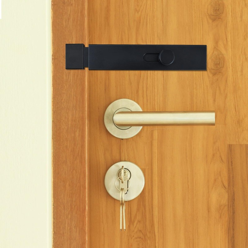 Black Slide Barrel Door Bolt Lock with Screws for Bathroom,