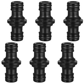 Raheem Pack of 6 1/2 Inch Double Plug Garden Hose Connections Hose Coupling Gardena Coupling Double Plug Hose Connection Extension for Garden Home Hose (Black)