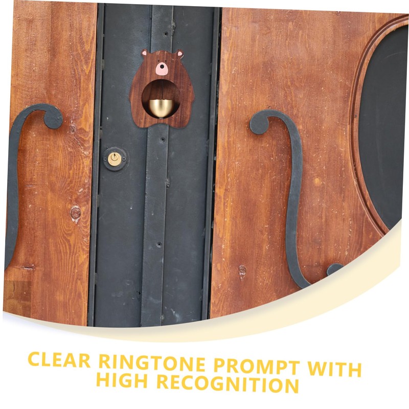 ORFOFE Brass Wood Bear Doorbell Magnetic Chime Entryway Bell Attractive