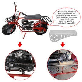 GREHUA Universal Mini Bike Clutch Cover Chain Guard Compatible with Coleman CT200U BT200X CT200U-EX Baja Warrior Minibike Predator 212cc 196cc 79cc 97cc 5.5hp 6.5hp GX160 GX200 OHV Clone Engine Parts