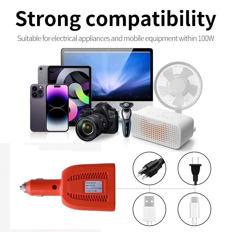 100W 12v to 110v Converter Car Power Inverter for Plug