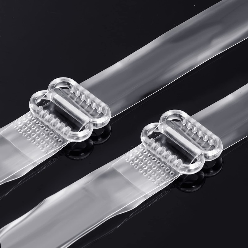 4 Pair Clear Bra Straps Invisible Transparent Adjustable Non-Slip Bra