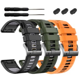 EZMVZKU 22mm Quickfit Silicone WatchBand for Fenix 8 47mm/Fenix 7/6/5/7 Pro/6 Pro/5 Plus/E,Sport Band Straps for Garmin Forerunner 965 955/tactix 8 AMOLED/Approach S70 47mm/S62/Descent G2/G1 Solar