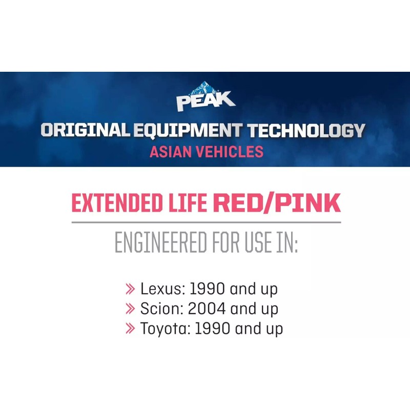 PEAK Original Equipment Technology Antifreeze, Asian Vehicles, Red/pink - 1