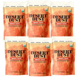Desert Dust Spicy Taco Seasoning| Bold & Smoky Organic Spice Blend | Gluten-Free, Vegan, Non-GMO | Organic Southwest Seasoning for Tacos, Grilled Meats, Vegetables & More (6 Pack, Spicy Taco)