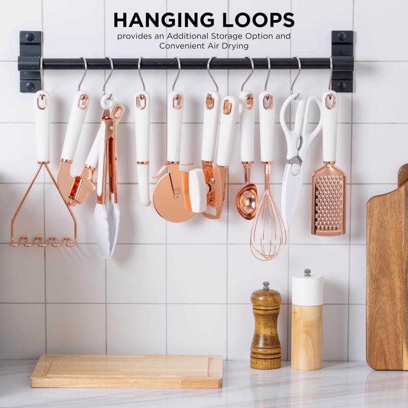 COOK WITH COLOR Kitchen Gadget Set Copper Plated Stainless Steel