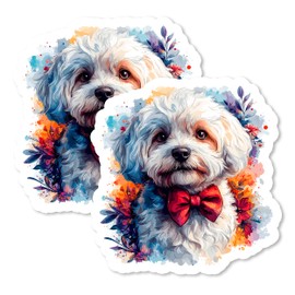 Bichon Frise Magnet 4 Inch 2-Pack Dog – Strong Vinyl Decorative Animal Magnets for Fridge Locker Kitchen Office – Cute Fun Aesthetic Cool Durable & Long-Lasting Souvenir ID44999