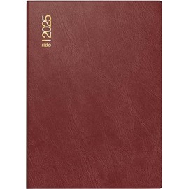 rido/idé Pocket Diary Model Technik III (2025), 1 Page = 1 Day, A6, 384 Pages, Foam Film Cover Catana, Bordeaux