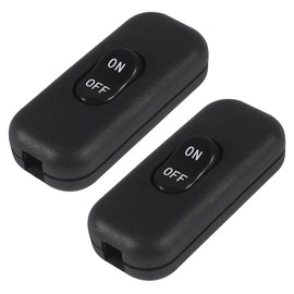 XIITIA 2pcs Inline Cord Switch, AC 250V 6A On-Off Lamp Control Appliance Switch for Bedroom Table Lamp Desk LED Lights(Black)