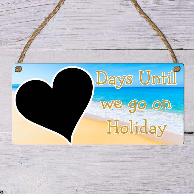 Days Until We Go on Holiday" Countdown Plaque | Beach-Themed