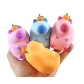 Set of All 4 Capybara Stretchy Sand Filled - Lover Sensory Fidget Toy Weighted Cute Colorful Capys (Set of All 4 Colors)