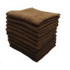 Bulk Set BR10 Face Towels, Set of 10, Brown, Quick