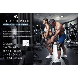 BLACKROX Knee Support [Comparison Winner 2024] Size S-XL | Women & Men | Stabilisation for Knees & Meniscus | Perfect for Sports, Football, Strength Sports & Bodybuilding | San Antonio V4 | Black Size