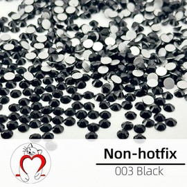 MC Cut Crystal Non-Hot Fix Flatback Nail Stone Black (JET), 1 pc, ss82.3-2.5mm 1440 pcs / MC컷 크리스탈논핫픽스 플랫백 네일스톤 검정 (JET), 1개, ss82.3-2.5mm1440개
