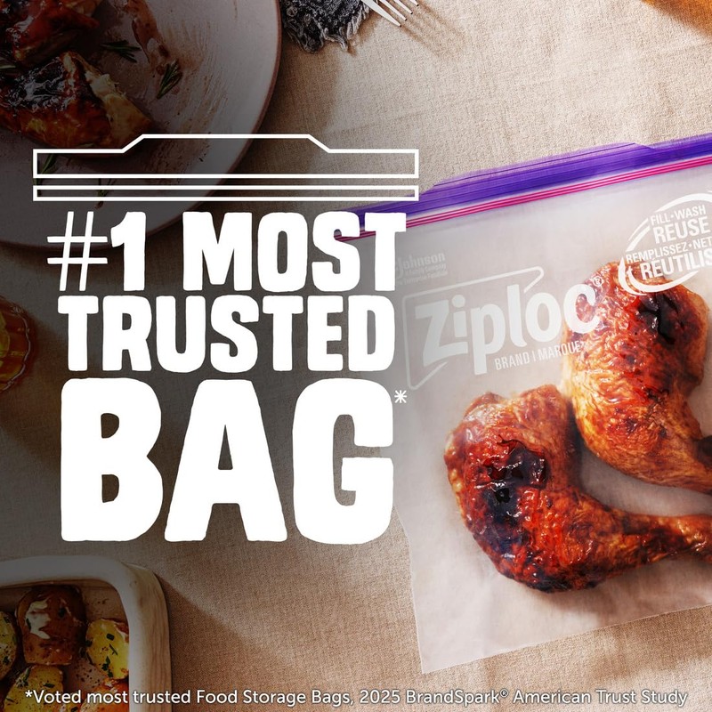 Ziploc Heavy Duty Gallon Food Storage Bags, Seal Top Closure,