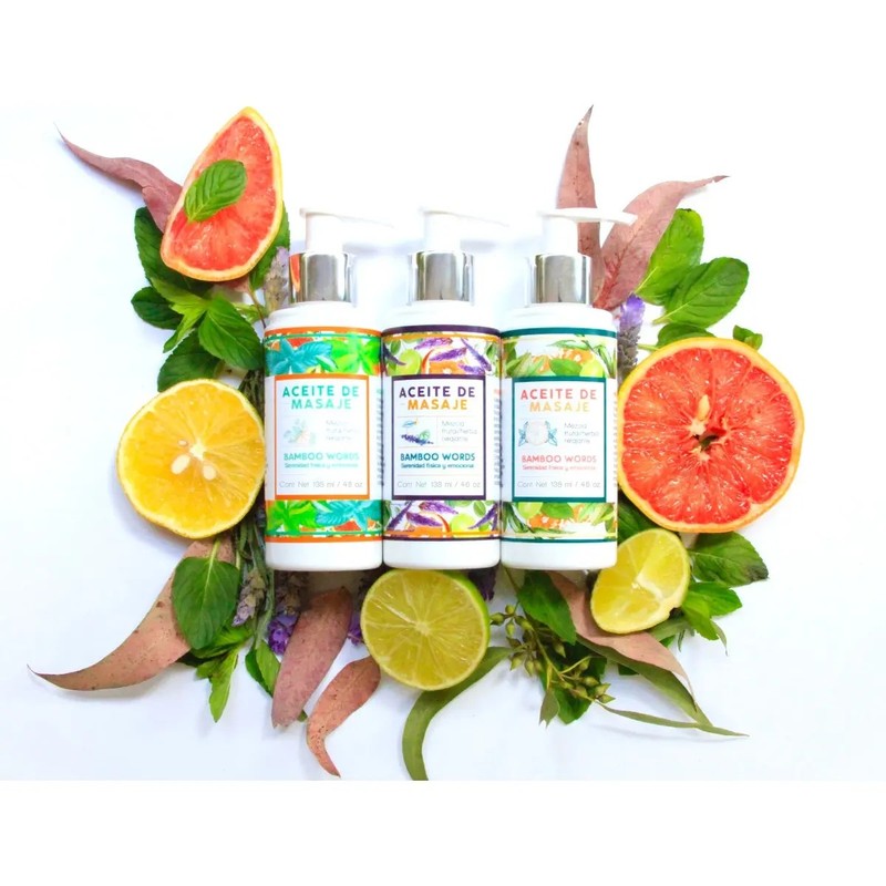 3-pack Aceites De Masaje 414 Ml. - Eucalipto, Lavanda, Menta