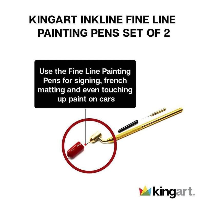 KINGART Fine Line Painting Pen Set of 2 Sizes