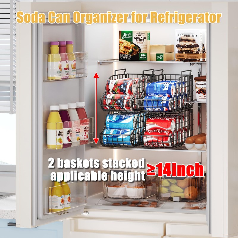 8-Pack Can Organizer for Pantry, Stackable Cabinet Food Shelves for