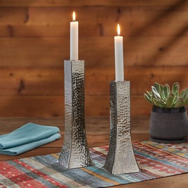 Park Designs Hammered Silver Taper Holder 9"