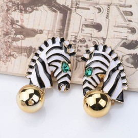 Zebra Earrings for Women, Cute Animal Horse Earrings for Girls, Tropical Zebra Head Earrings Hypoallergenic, Bohemian Zebra Drop Earrings, African Zebra Stud Earrings, Zebra Horse Jewelry, Zinc
