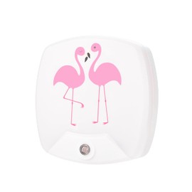 2 Pack - Cartoon Flamingos LED Plug-in Night Light for Kids - Wall Lamp Take Good Care Children Sleep Light Sensor Auto Controlled Nightlights for Baby Nursing