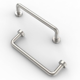 FURNIWARE Pack of 10 Cabinet Handles Hole Spacing 96 mm Furniture Handle Kitchen Handles Drawer Handles for Bathroom Door Handle Brushed Satin Nickel