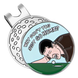 Golf Ball Markers with Magnetic Hat Clips Funny Golf Ball Training Aids, Golf Gifts Golf Accessories (GO Home)