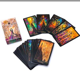 Cosmic Garden Tarot Cards, 78 Deck, 4.9 x 2.4 inches (10 x 6 cm) Pocket Size, Mysterious Space Design