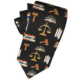 Geoocii Justice Scales Legal Law And Auction Symbol Novelty Tie Fun Necktie For Men Teen Boys Ties Formal Business Wedding Gift For Husband Father