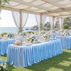 Blue Glitter Tablecloth for Rectangle Tables 4ft,Wrinkle Resistant Ruffles Shimmer