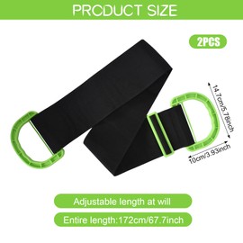 2 Sets of Heavy Duty Transport Belts, Moving Straps 600 LB Max. Carrying Straps for Furniture Packers, Adjustable Transport Strap, for Carry Boxes, Mattresses, Office Supplies, Building Materials