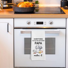 GWFSJYU Papa Kitchen Towels, Papa Gifts for Grandpa, Grandfather Fathers Day Birthday Gifts,Grandpa Dish Tea Towels for Kitchen, Grandfather Decorative Hand Towel, 16x24 Inch