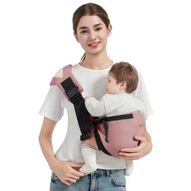 MISSWISDOM Toddler Sling Carrier, Easy to Wear Baby Carrier Sling 7-40 lbs, Adjustable Lightweight Baby Wrap Sling, Perfect Toddler Hip Carriers One Size Fits All, Pink