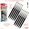 FLAIR 10 x 0.7mm Ezee Click BLACK Ballpoint Retractable Pens