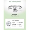 Moissanite Round Solitaire Engagement Open Ring for Women Sterling Silver