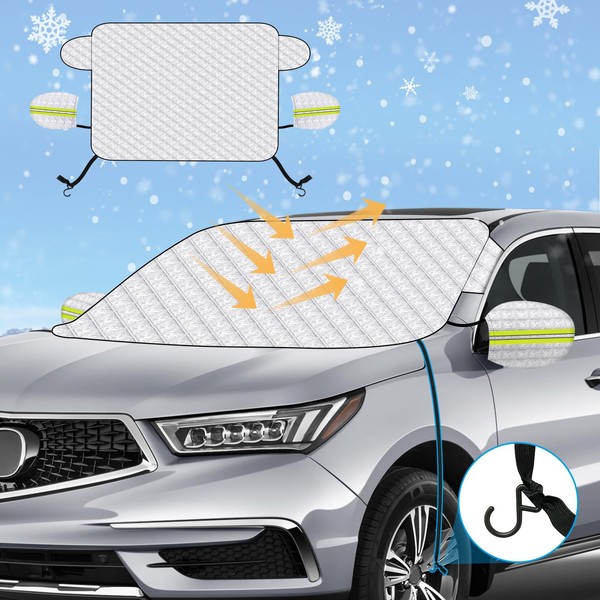 Range Tour Car Windshield Snow Cover with Fastening Strap, Car