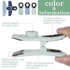 Chip Clips Bread Clips Bag Clips Magnetic Clips Chip Clip Chip Clips Bag Clips Food Clips Clips for Food Packages Chip Bag Clip (8pcs Blue)